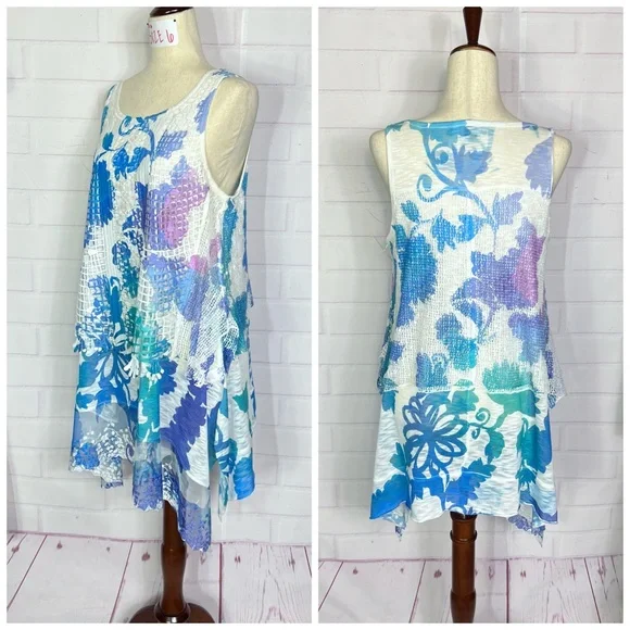 👗NWOT  |•CUPIO•| Crochet Floral Dress/Tunic Size Medium - Picture 2 of 10